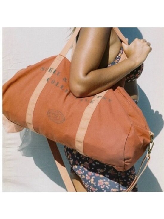 Spell Handbags - Spell NWT Terra-Cotta Canvas Duffle Bag With Adjustable Strap